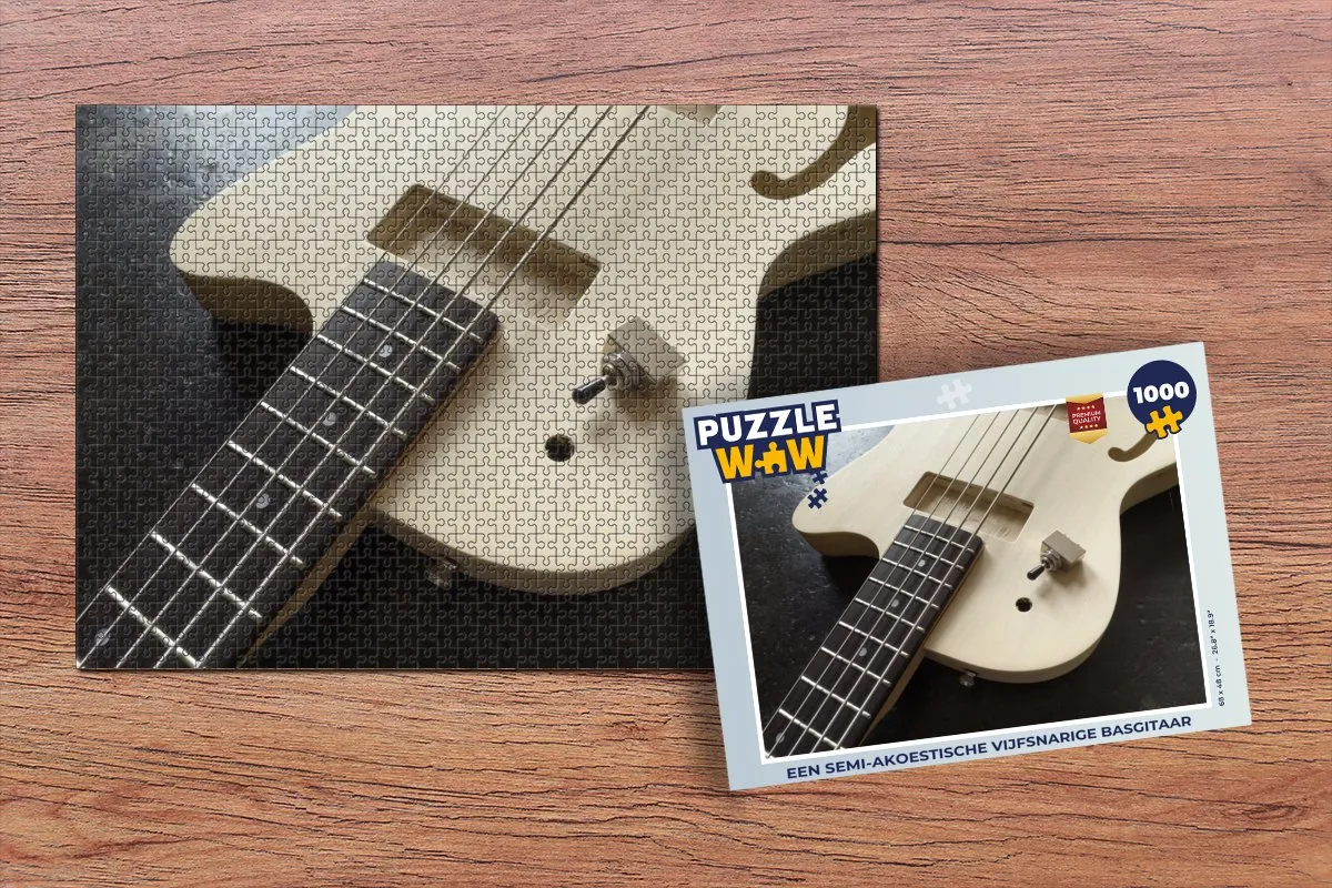 PuzzleWow Puzzel Basgitaar Legpuzzel 1000 Stuks - Multicolor