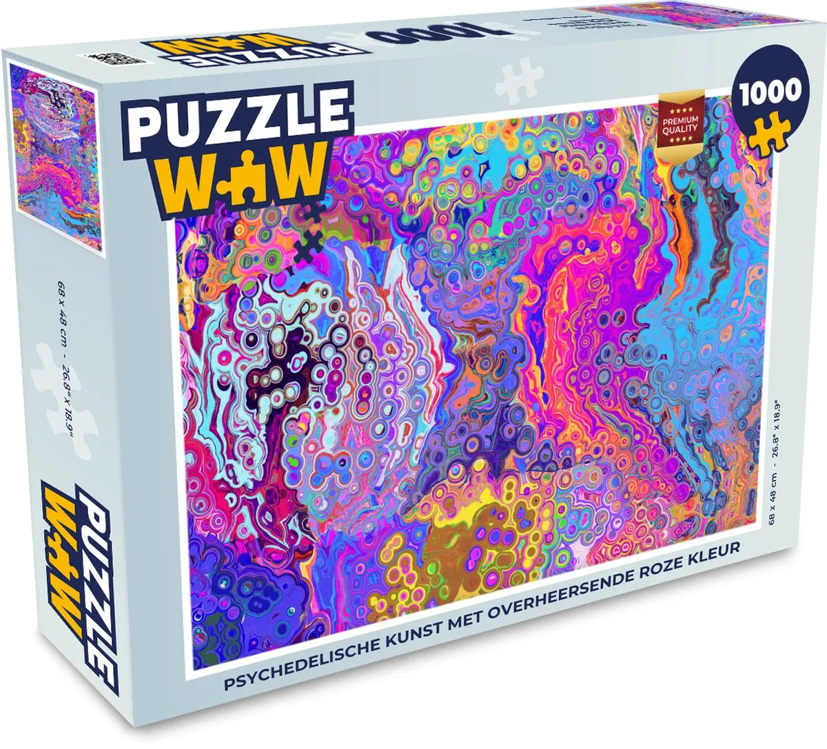 PuzzleWow Legpuzzel Psychedelische Vormen 1000 Stuks - Multicolor