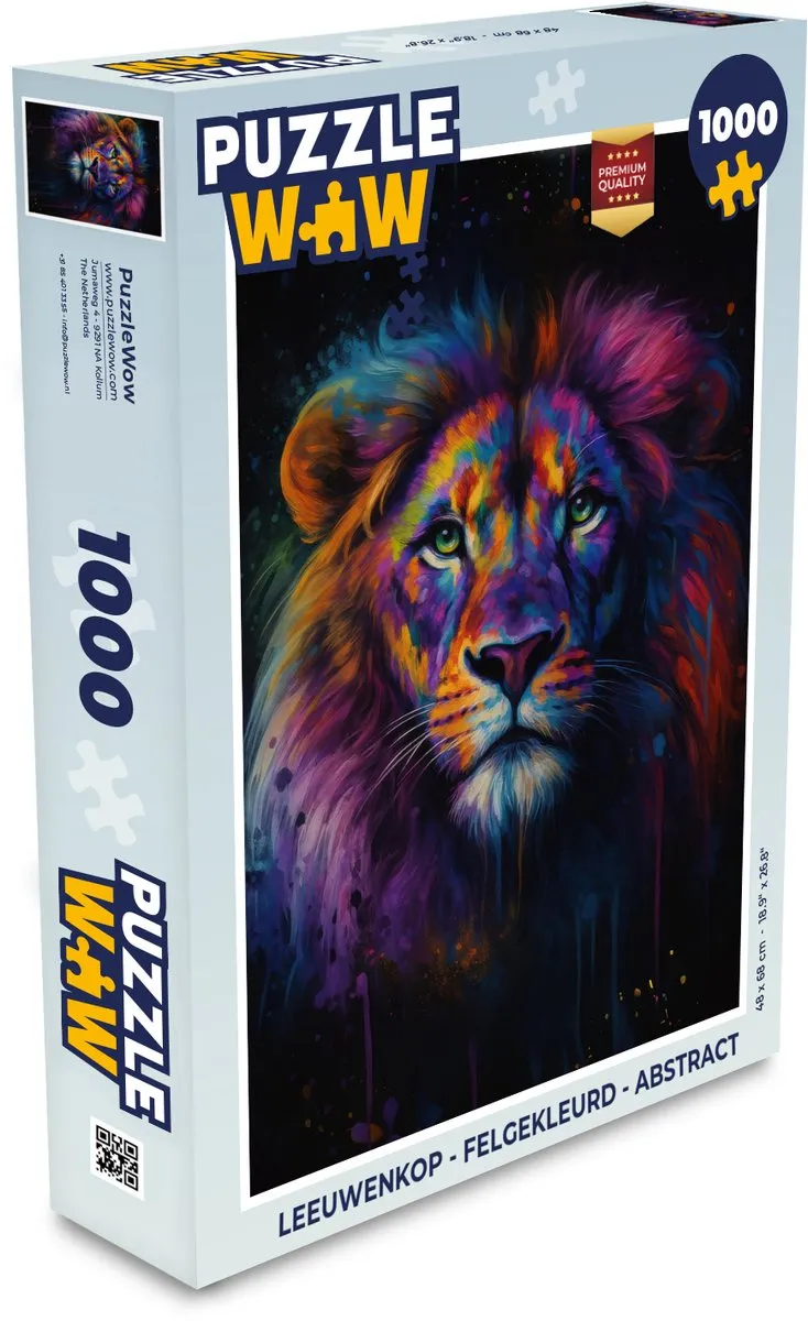 PuzzleWow Leeuwenkop Legpuzzel 1000 Stuks