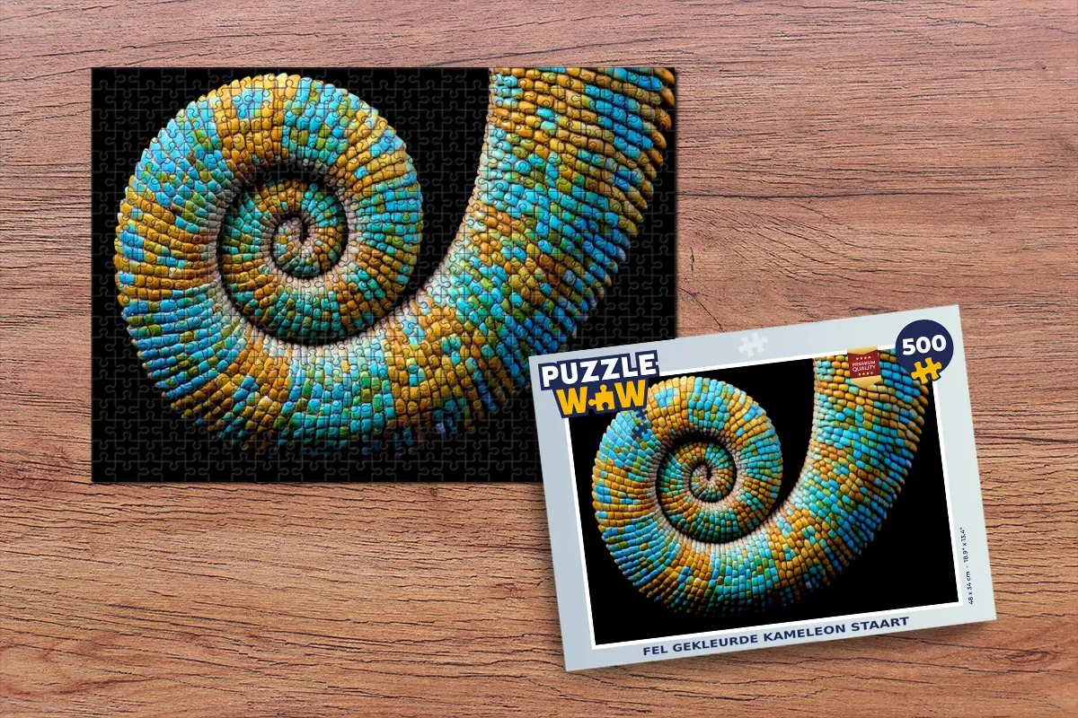 PuzzleWow Kameleon Staart Legpuzzel 500 Stuks - Multicolor