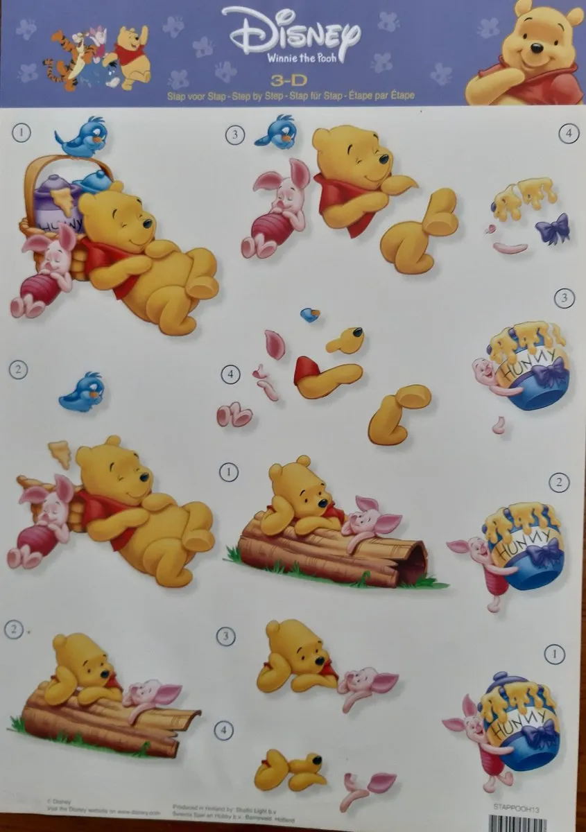 Disney Winnie de Poeh Knipvellen 3DA4 - 10 Stuks - afbeelding 6 van 6