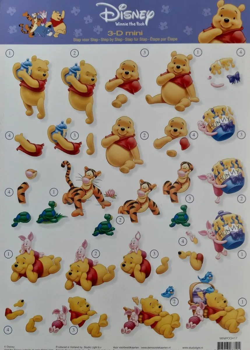 Disney Winnie de Poeh Knipvellen 3DA4 - 10 Stuks - afbeelding 4 van 6