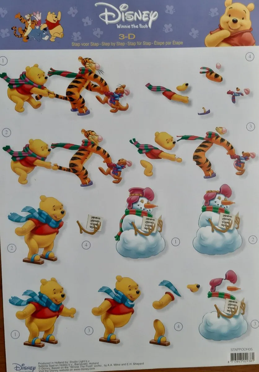 Disney Winnie de Poeh Knipvellen 3DA4 - 10 Stuks - afbeelding 5 van 6