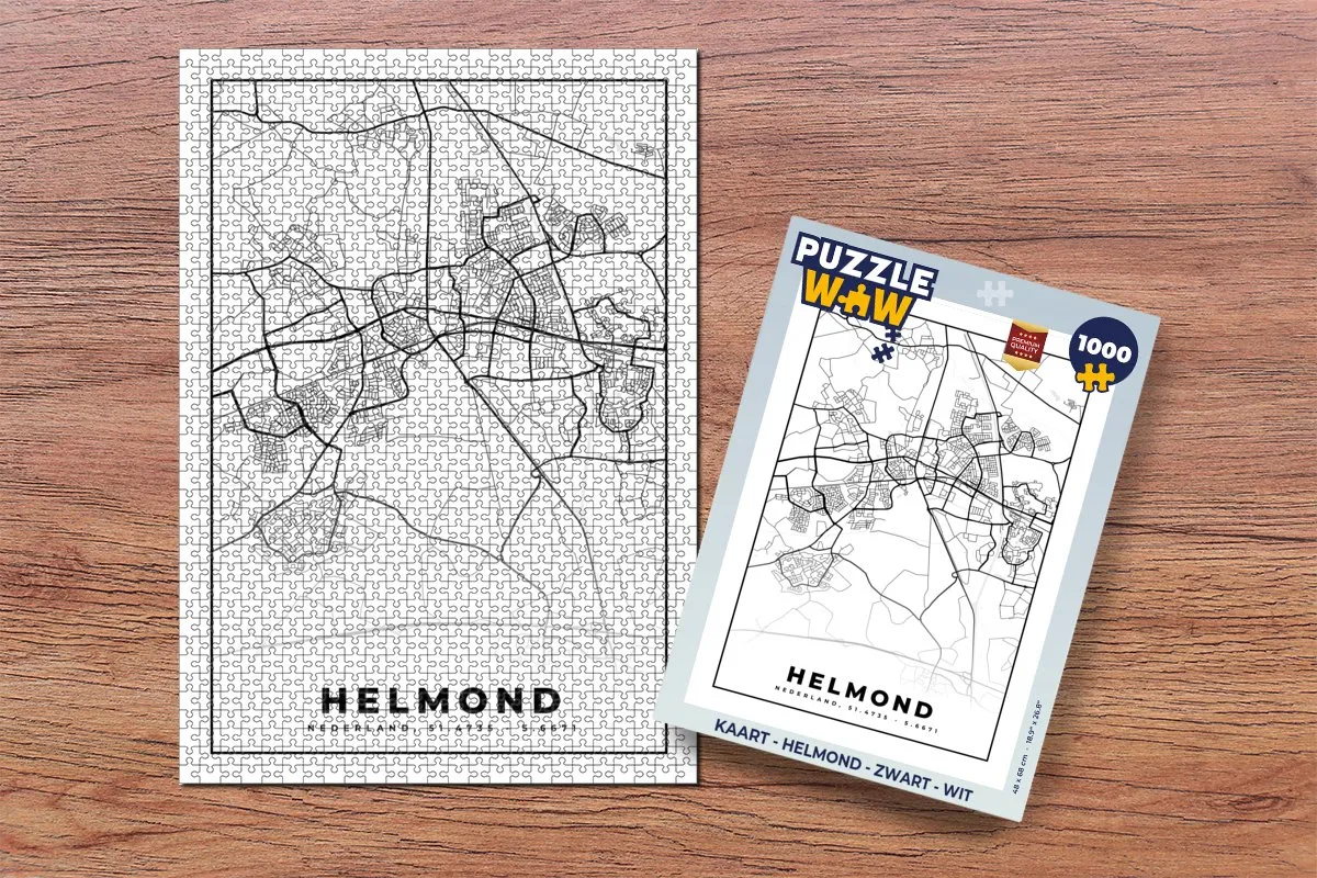 PuzzleWow Legpuzzel Helmond 1000 Stuks - Multicolor