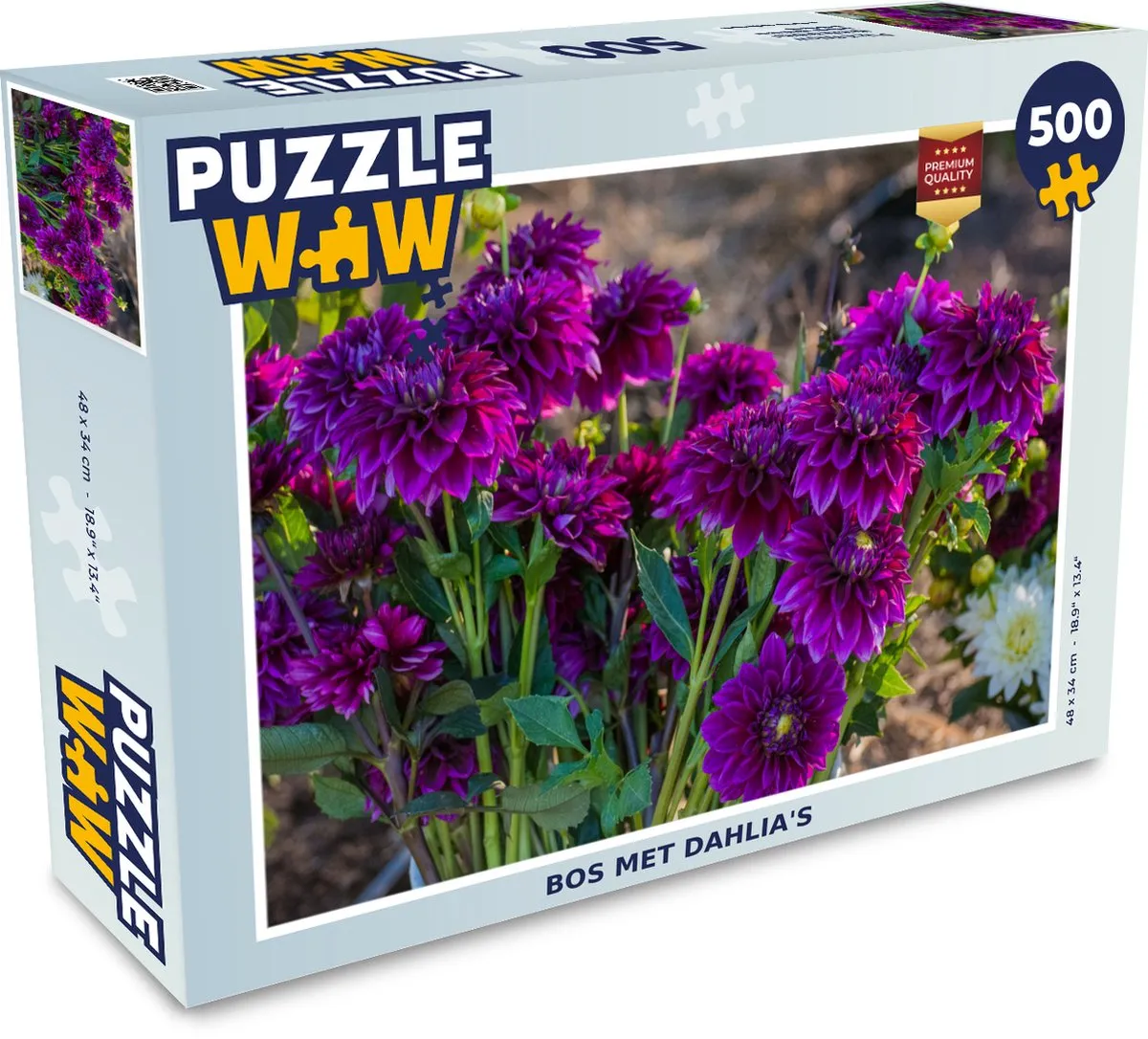 PuzzleWow Legpuzzel Bos met Dahlia's 500 Stuks