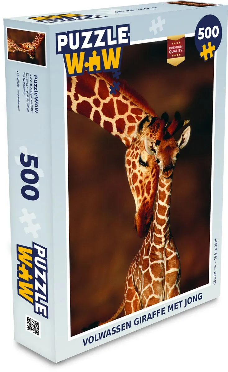 PuzzleWow Giraffe Legpuzzel 500 Stuks