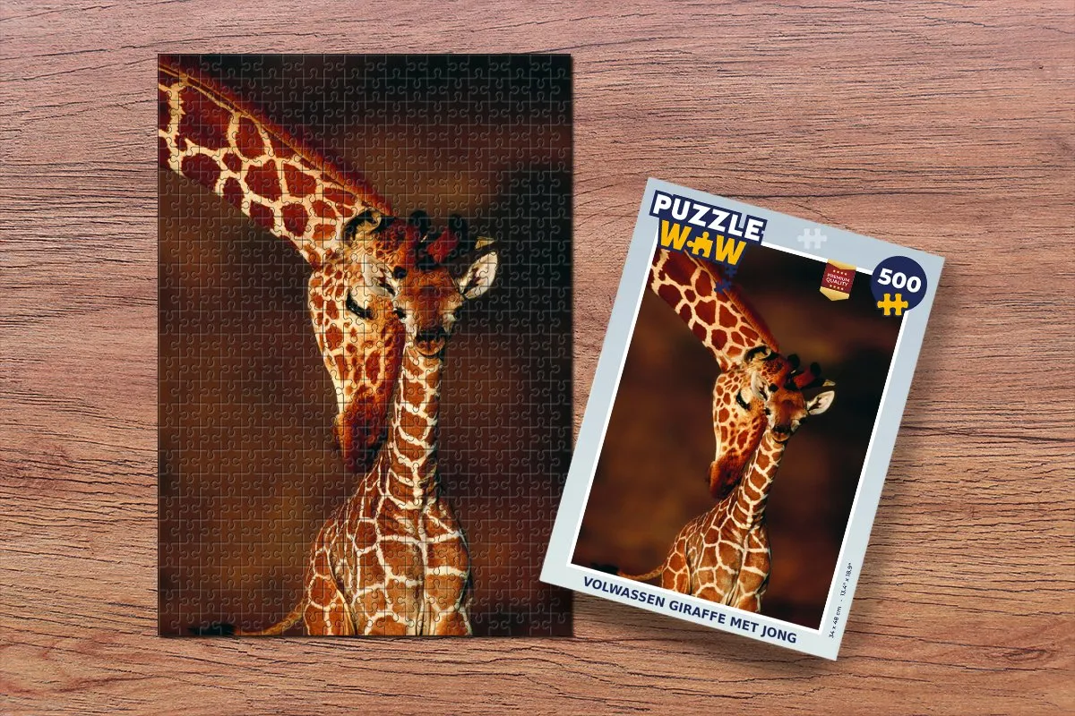 PuzzleWow Giraffe Legpuzzel 500 Stuks - Multicolor