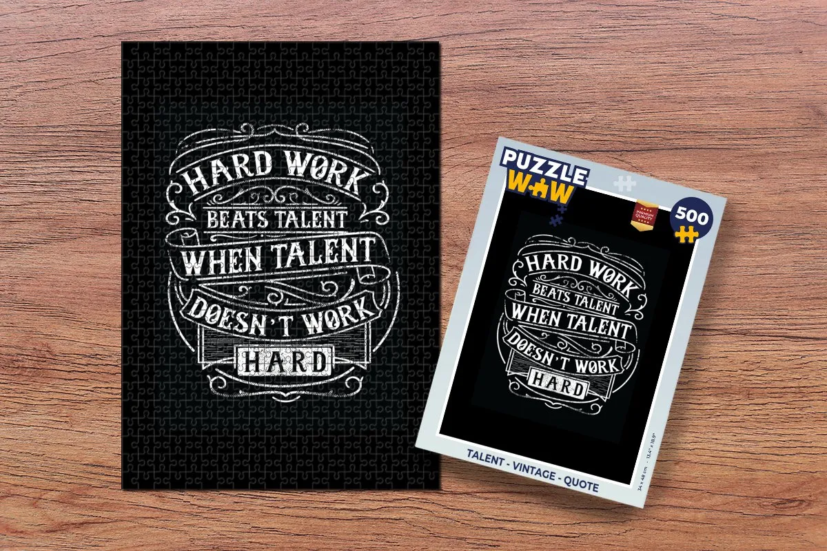 PuzzleWow Talent Vintage Quote Legpuzzel 500 Stuks - Multicolor