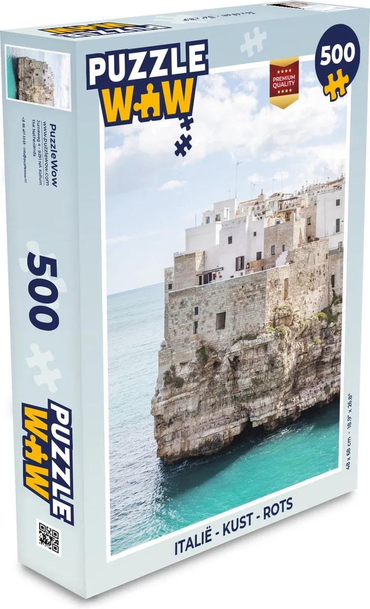 PuzzleWow Italië Kust Rots Legpuzzel 500 Stuks - Multicolor
