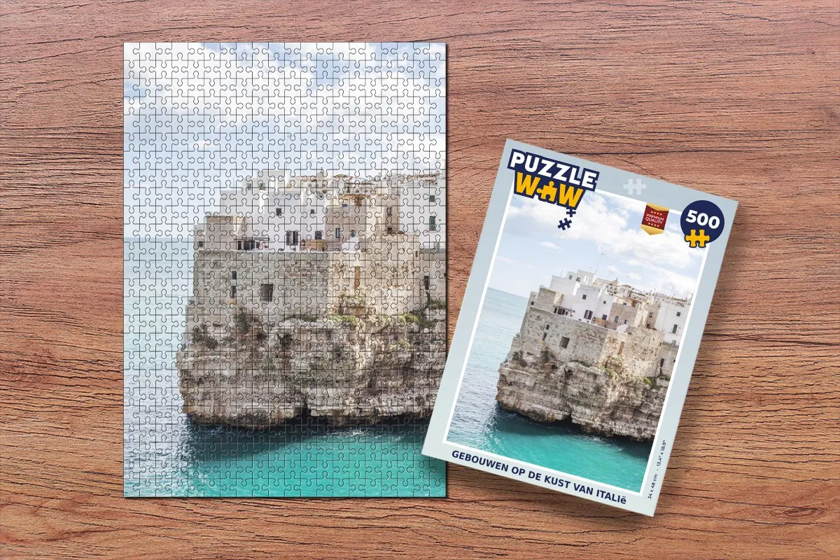 PuzzleWow Italië Kust Rots Legpuzzel 500 Stuks - Multicolor