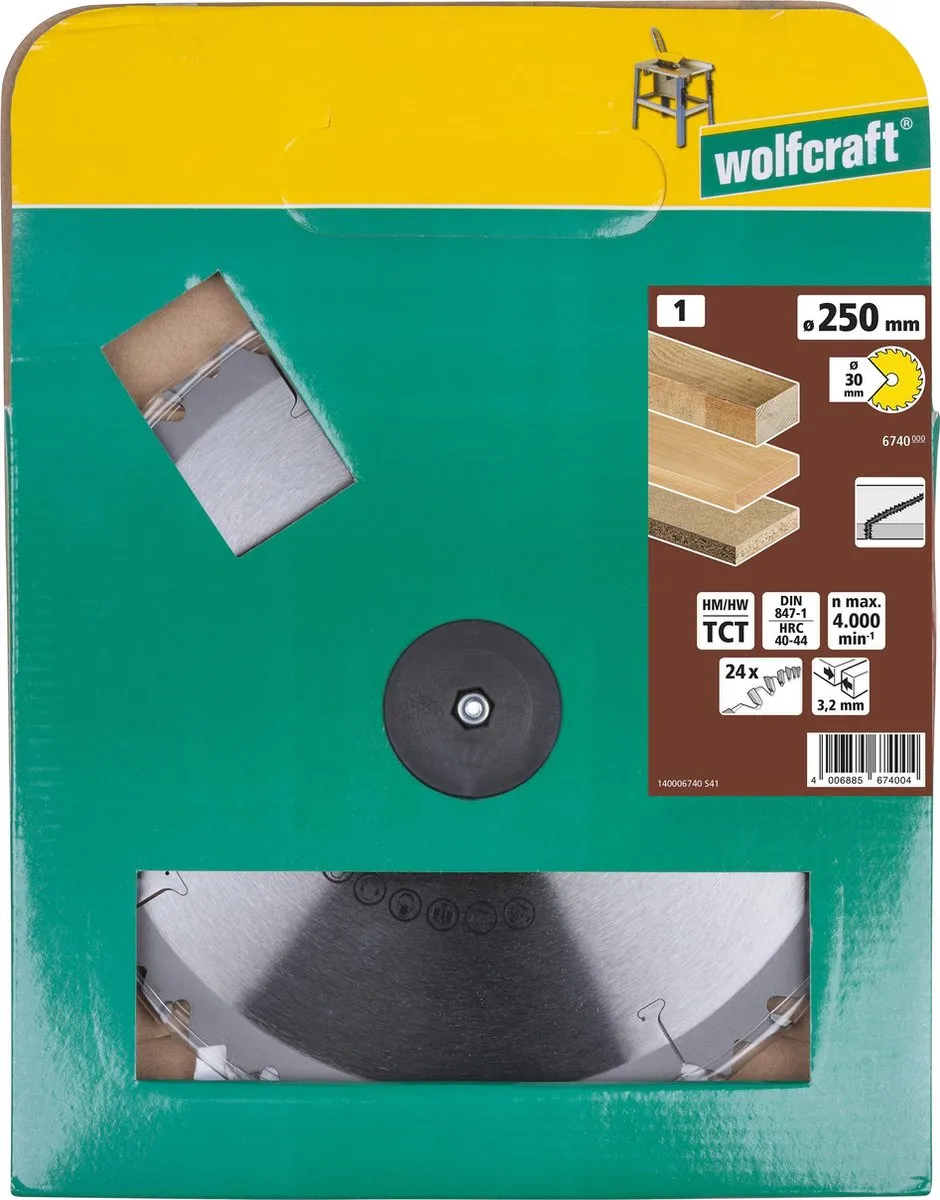 Wolfcraft Tafelcirkelzaagblad HM 6740000 - 250mm