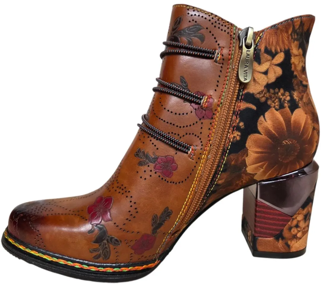 Laura Vita Maevao 21 Enkellaarzen cognac - afbeelding 4 van 6
