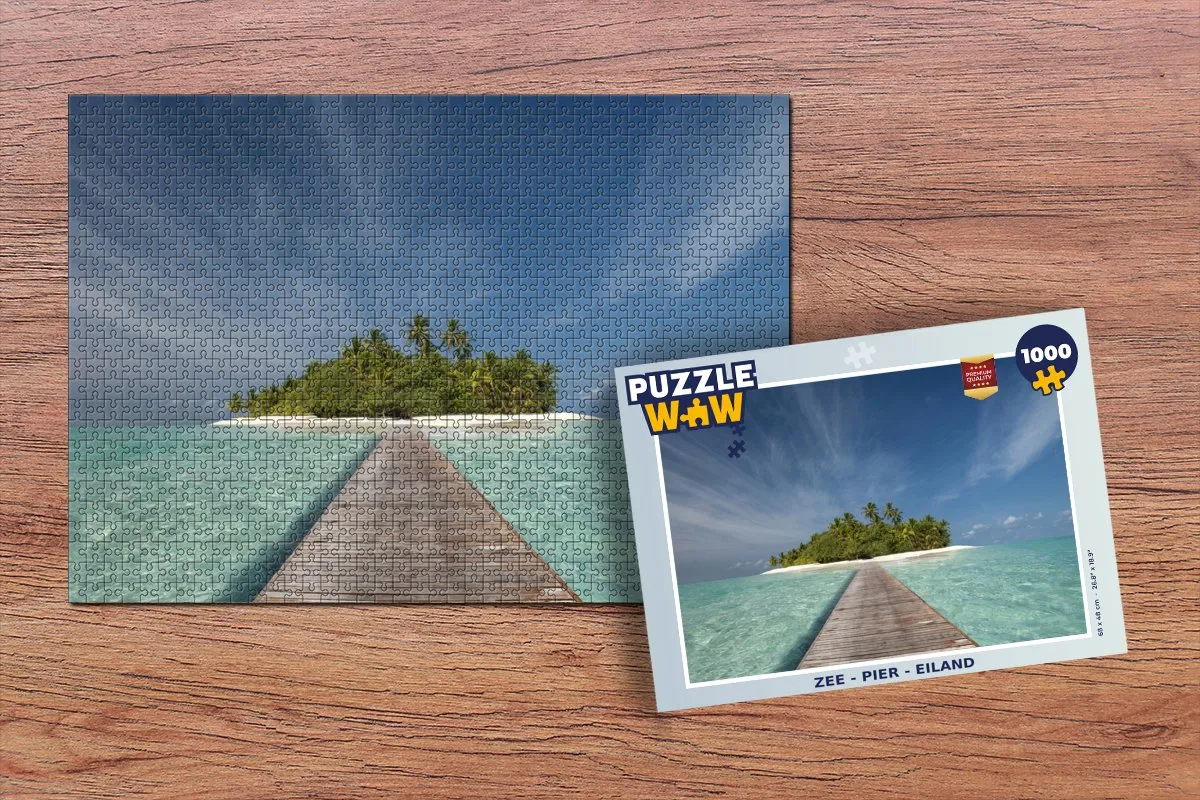 PuzzleWow Zee - Pier - Eiland Legpuzzel 1000 Stuks - Multicolor