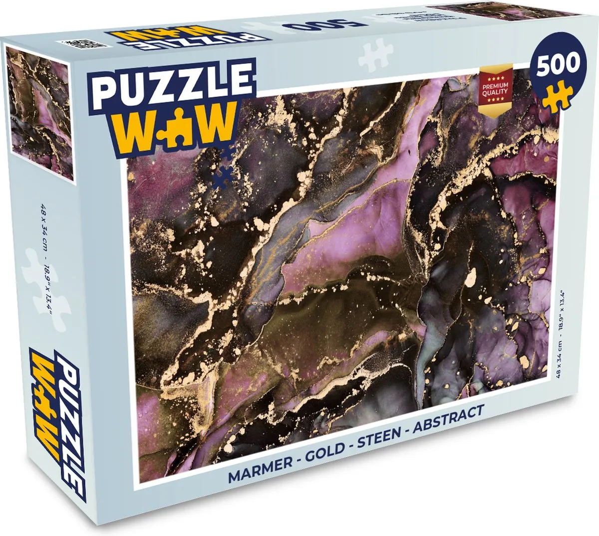 PuzzleWow Marmer Gold Steen Abstract Legpuzzel 500 Stuks
