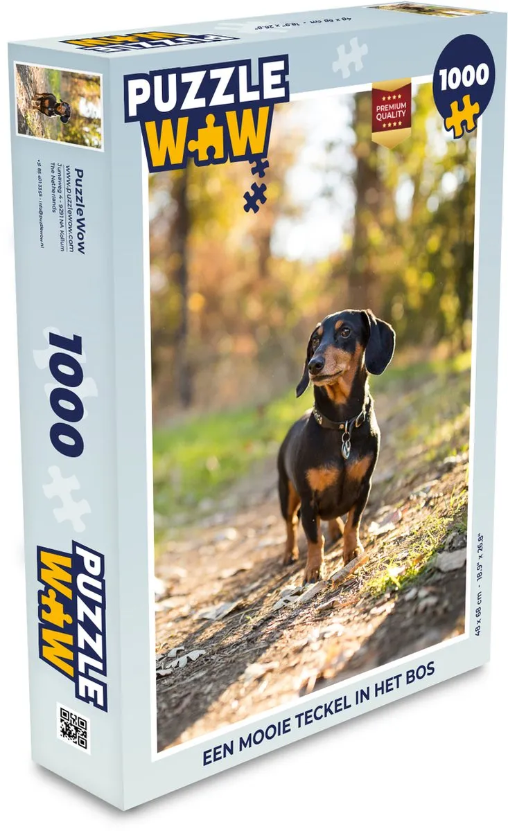 PuzzleWow Legpuzzel Teckel in het bos 1000 Stuks