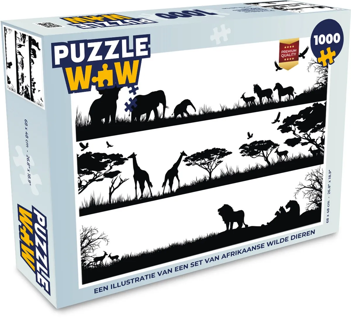 PuzzleWow Legpuzzel Afrikaanse Dieren 1000 Stuks