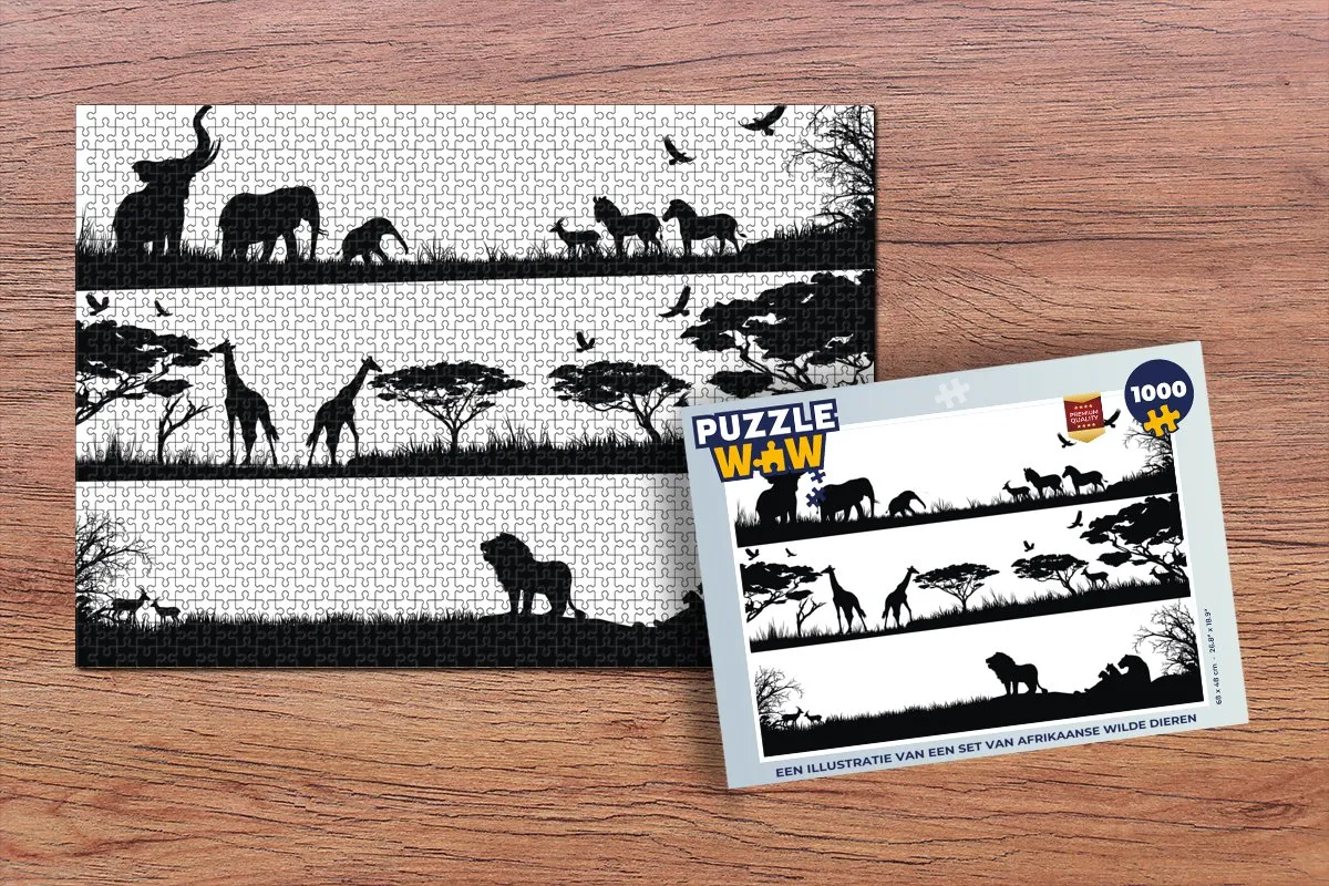 PuzzleWow Legpuzzel Afrikaanse Dieren 1000 Stuks - Multicolor