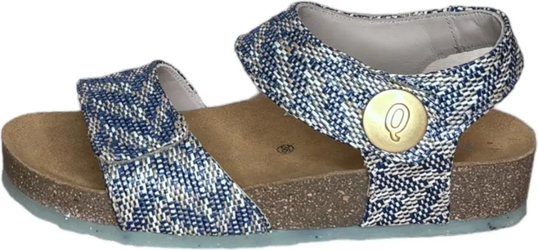 Q Fit Mila combi beige/ blauw sandaal (Maat