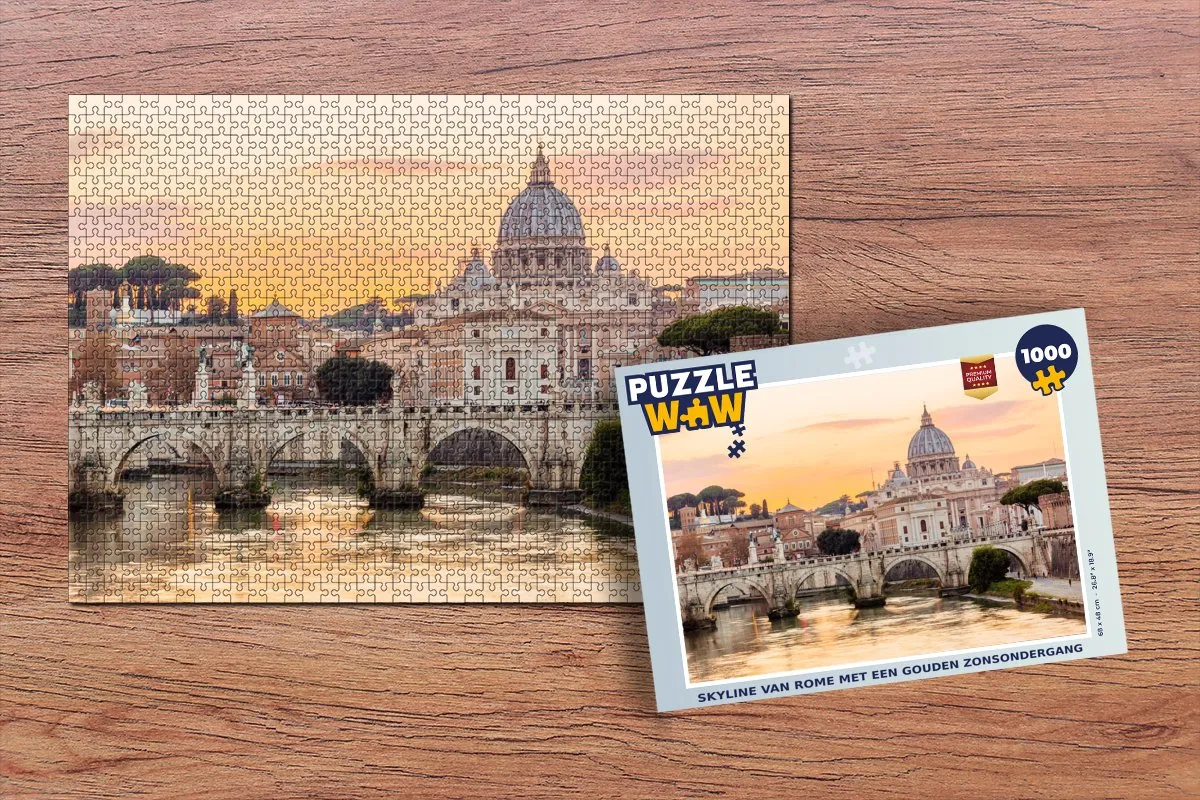 PuzzleWow Rome Skyline Legpuzzel 1000 Stuks - Multicolor