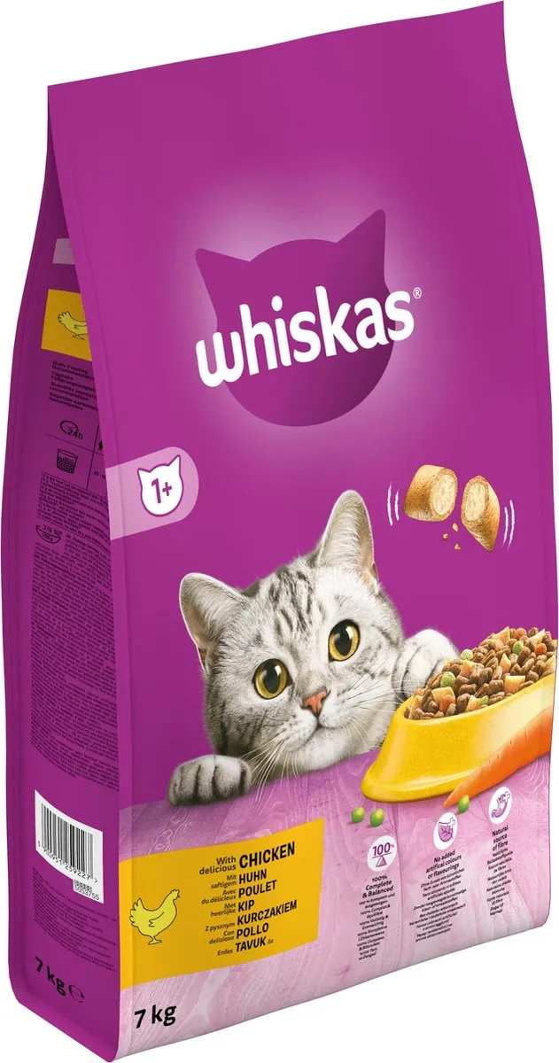 Whiskas Kattenbrokken Adult 1+ Kip - 7kg