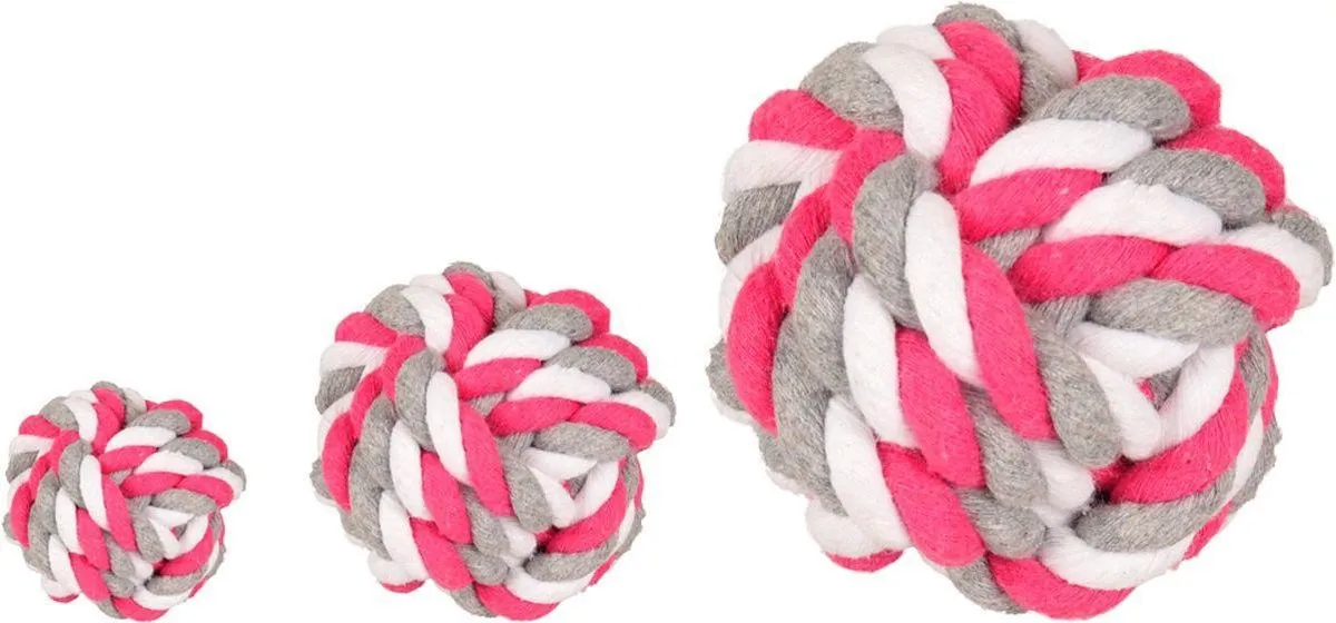 Flamingo Knoopbal Fuchsia - Roze/Grijs/Wit 8,5 cm - afbeelding 3 van 3