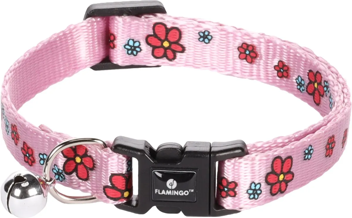 Flamingo Kattenhalsband Bloem 30cm - Blauw