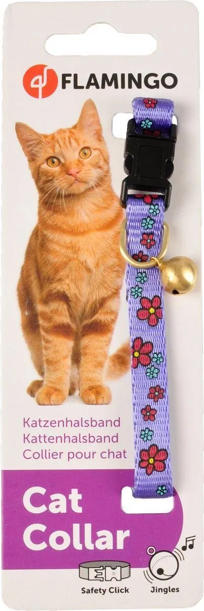 Flamingo Kattenhalsband Bloem 30cm - Blauw
