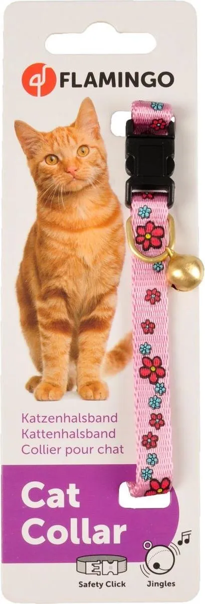 Flamingo Kattenhalsband Bloem 30cm - Blauw