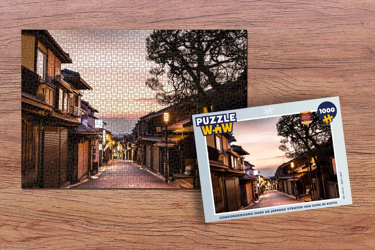 PuzzleWow Legpuzzel Zonsondergang Gion Kioto 1000 Stuks