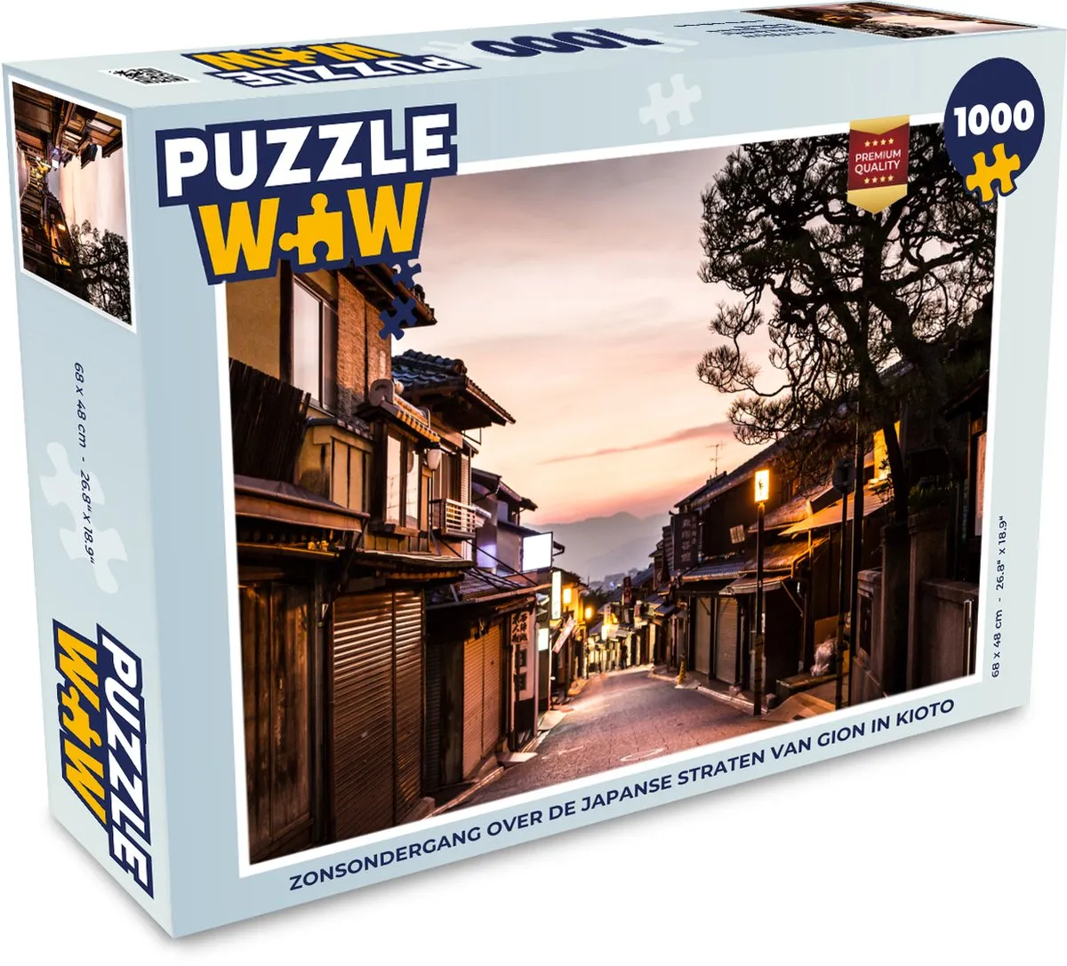 PuzzleWow Legpuzzel Zonsondergang Gion Kioto 1000 Stuks - Multicolor