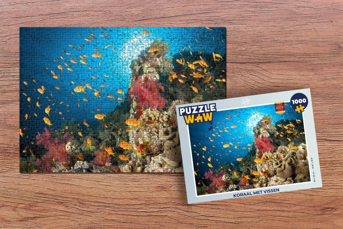 PuzzleWow Legpuzzel Koraal met vissen 1000 Stuks - Multicolor