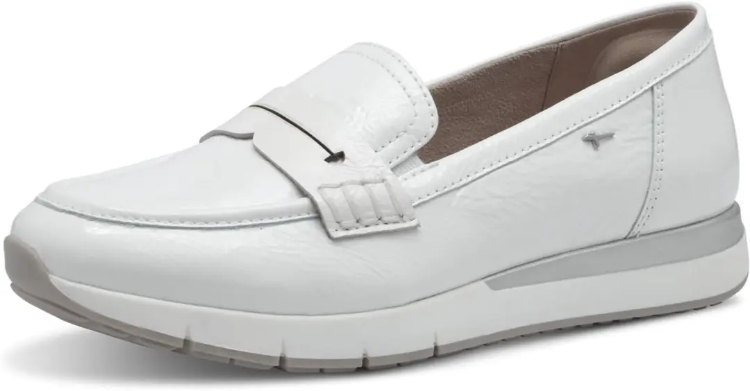 Tamaris Loafers Dames Wijdte 37 Wit Leer Comfort