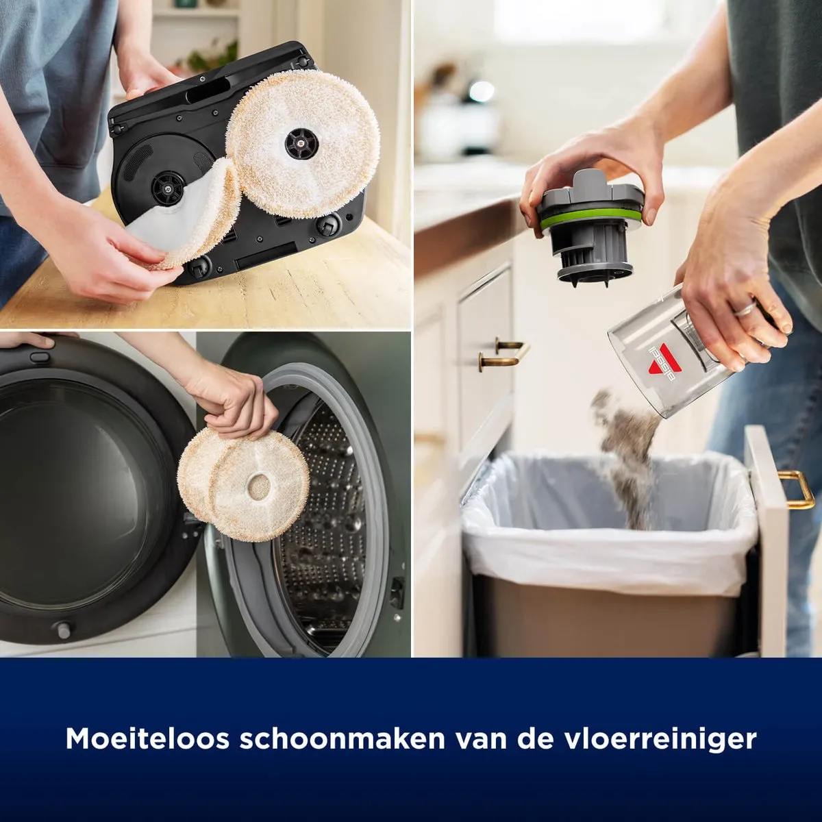BISSELL SpinWave + Vac Select 3893N Dweilstofzuiger - 70 Min - Zwart/Grijs/ Groen