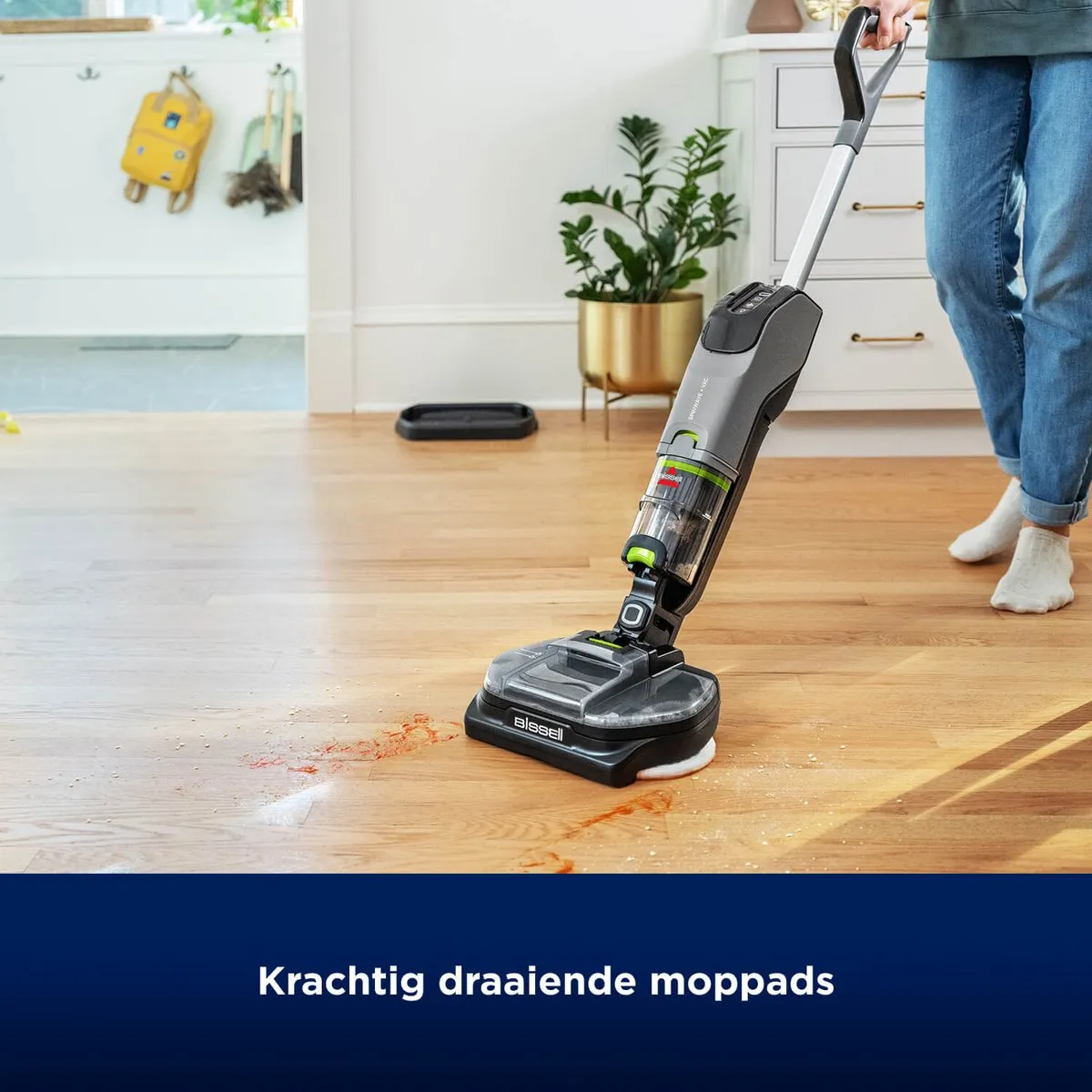 BISSELL SpinWave + Vac Select 3893N Dweilstofzuiger - 70 Min - Zwart/Grijs/ Groen