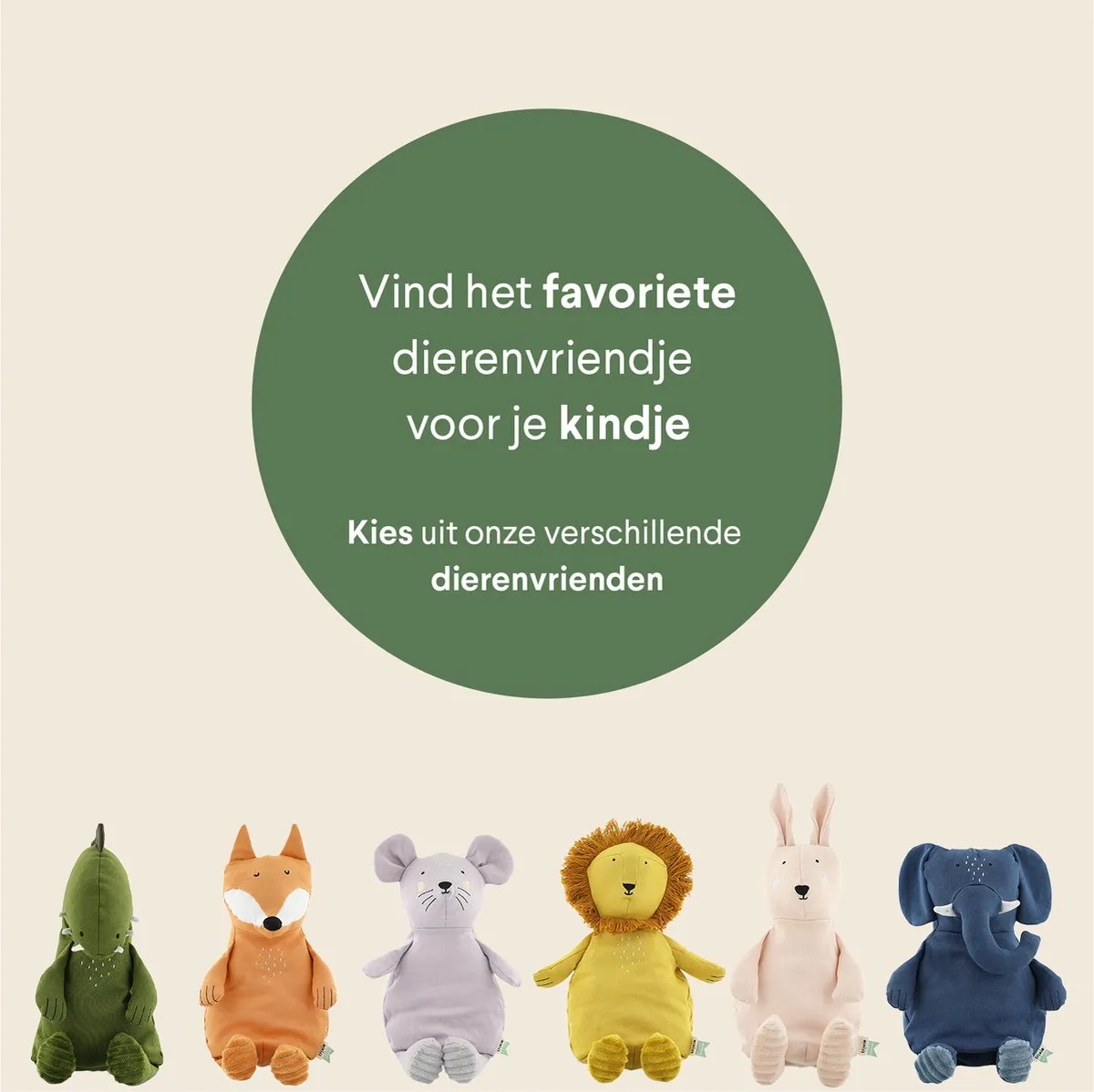 Trixie Mr. Crocodile Pluche Knuffel - 100% Biologisch Katoen - Groen