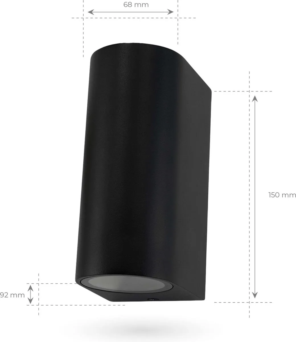 Ledvion SMART Wandlamp Santa Barbara RGB - 2x 0.5W - IP54 - Zwart