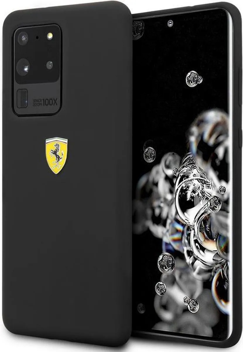 Ferrari SF Silicone Back Cover - Geschikt voor Samsung Galaxy S20 Ultra - Zwart