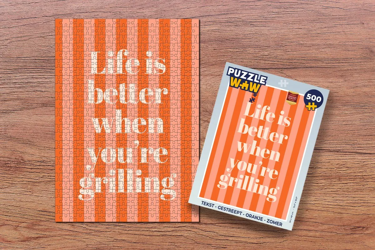 PuzzleWow Legpuzzel 500 Stuks - Oranje Gestreept