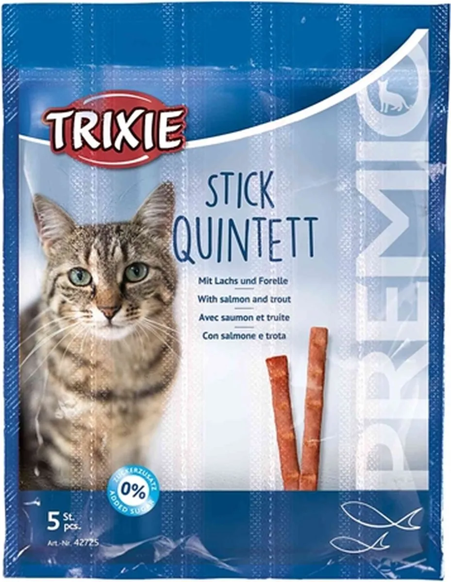 Trixie Premio Stick Quintett Zalm/Forel - 25g - afbeelding 6 van 6
