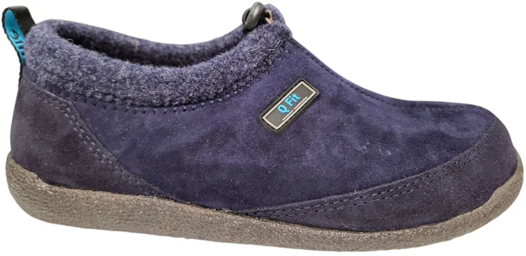 Q Fit Bern 3 Blauwe Nubuck Gesloten Dames Pantoffels