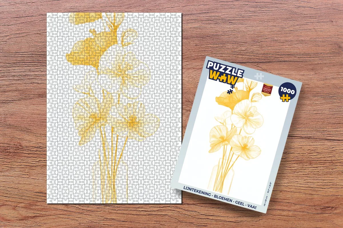 PuzzleWow Bloemen Legpuzzel 1000 Stuks - Geel