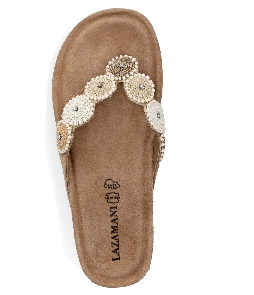 Lazamani Mare Teenslipper - Beige Suede - afbeelding 6 van 6