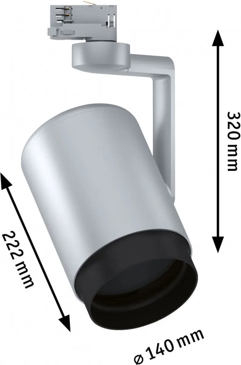 Paulmann ProRail3 plafondrail Asthene E27 chroom - afbeelding 4 van 6