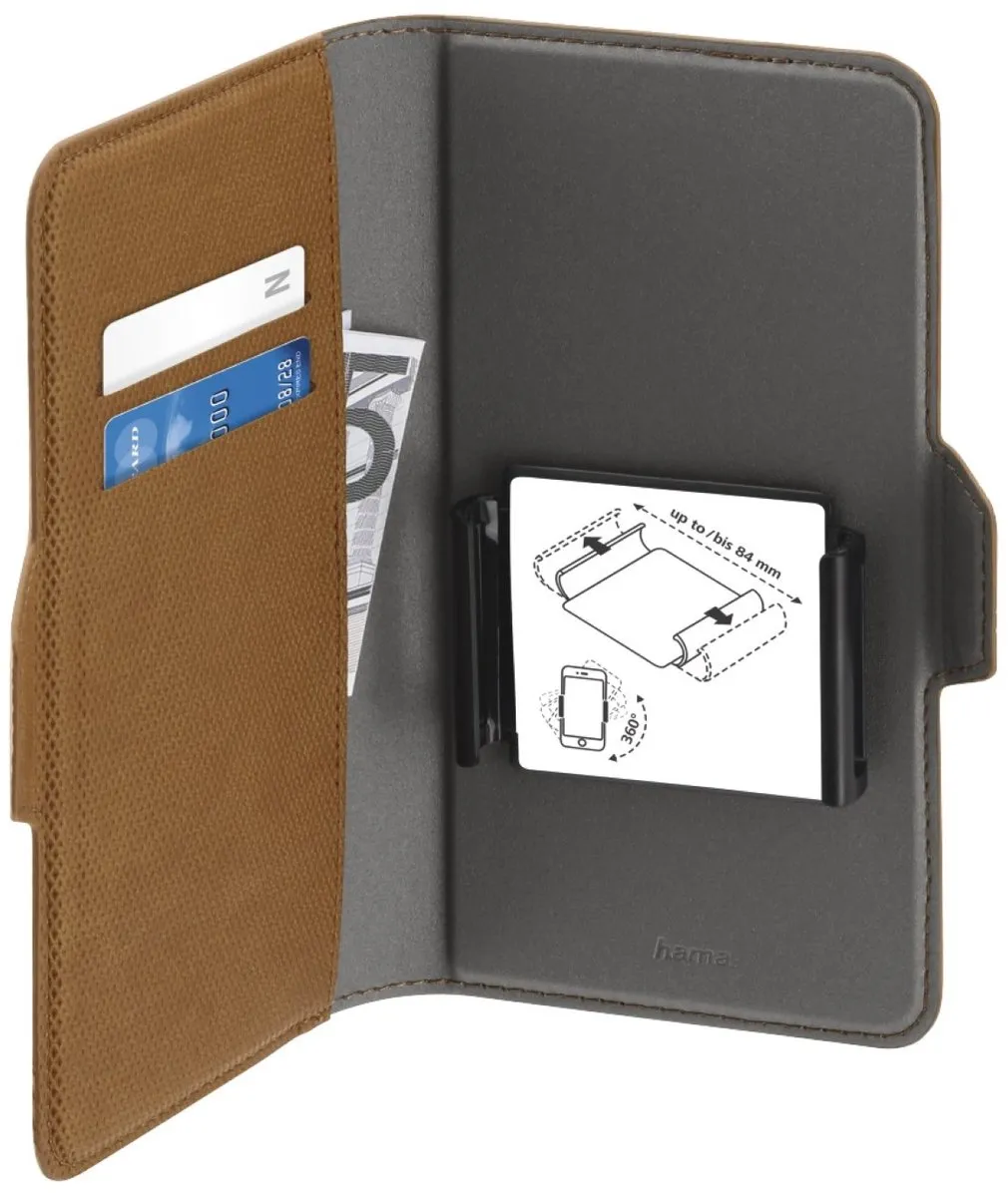 Hama Smart Move Boekje Maat XL 4,7"-5,1" - 2 Pasjes - Bruin