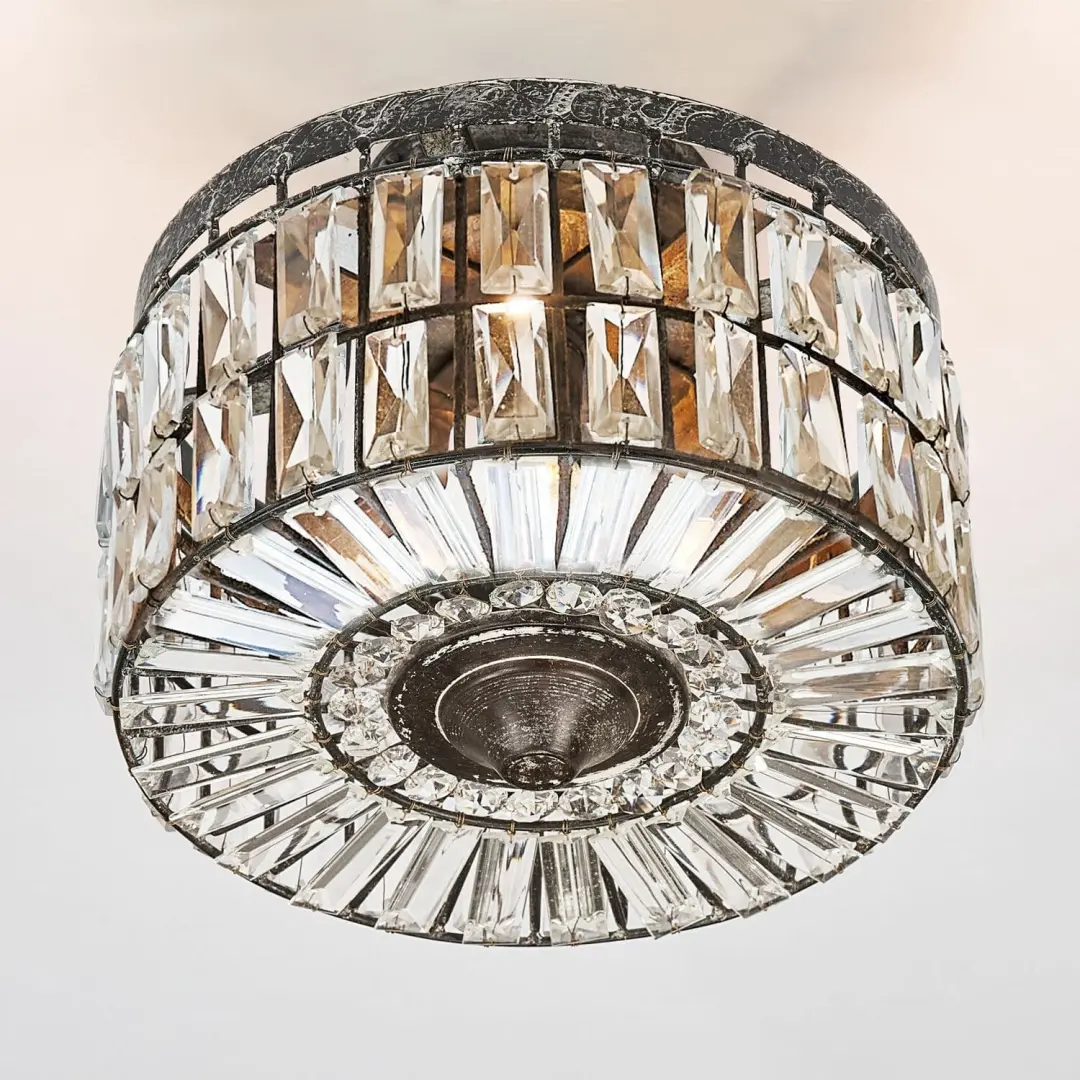 Loberon Hutton Plafondlamp 31cm Antiekgrijs/Helders - afbeelding 6 van 6
