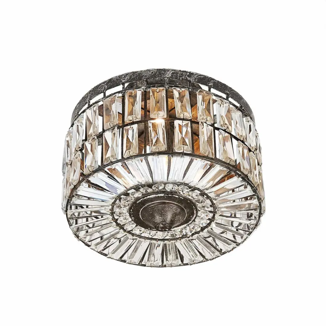 Loberon Hutton Plafondlamp 31cm Antiekgrijs/Helders