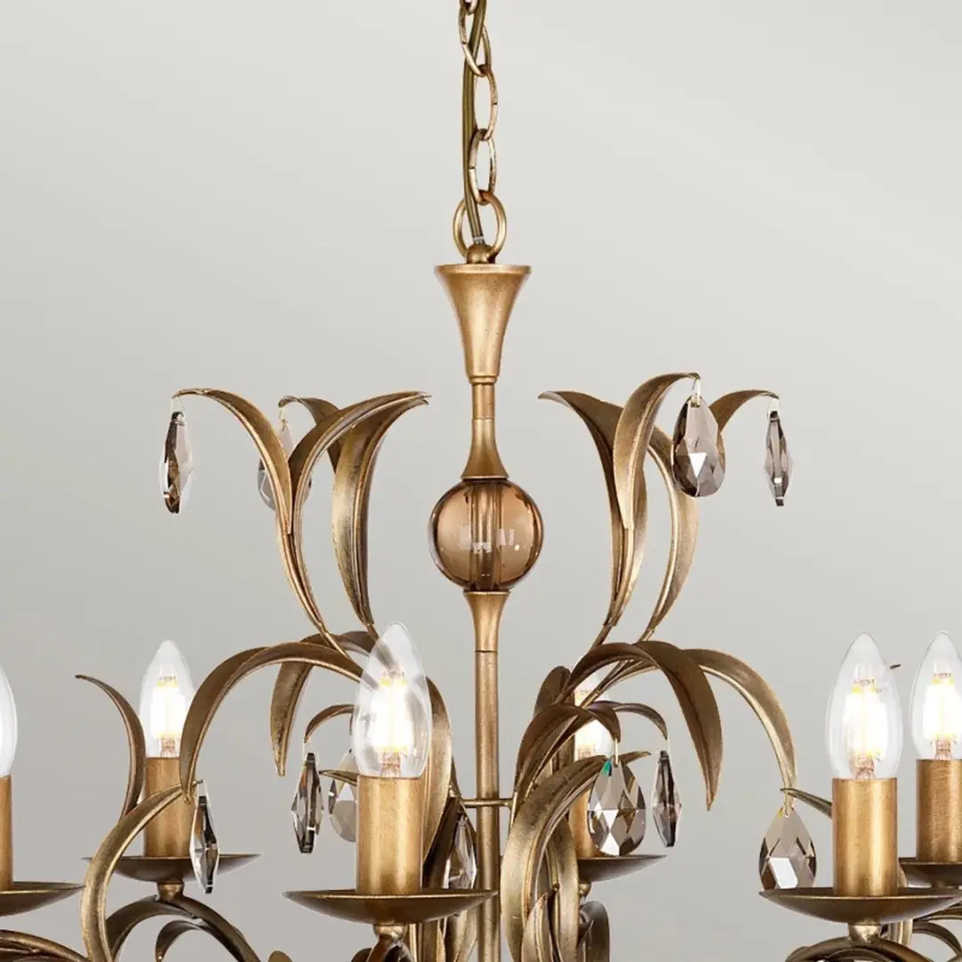 Elstead Lighting Lily Kroonluchter 8-lichts - Brons - afbeelding 3 van 6