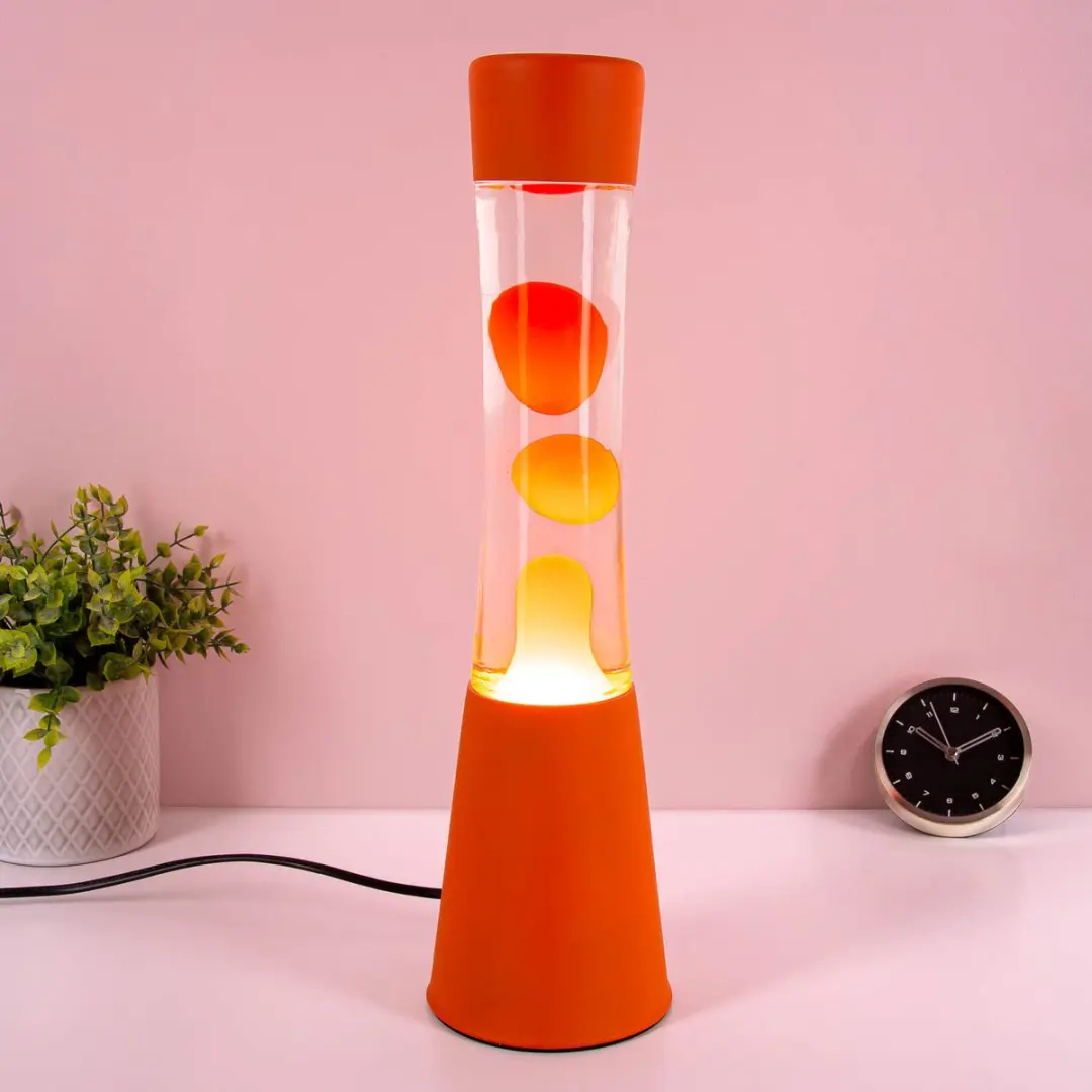 Fisura Grote Design Lavalamp met Oranje Lava - Oranje
