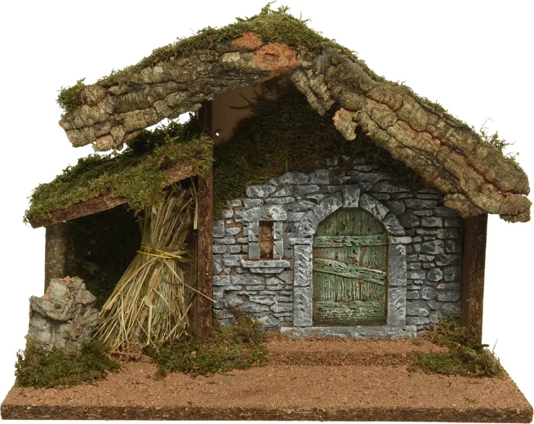 Decoris Led kerststal 37x17x27cm naturel