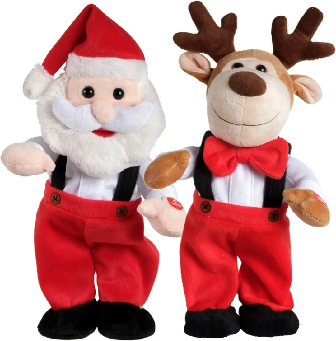 Decoris Kerstman en rendier poppen